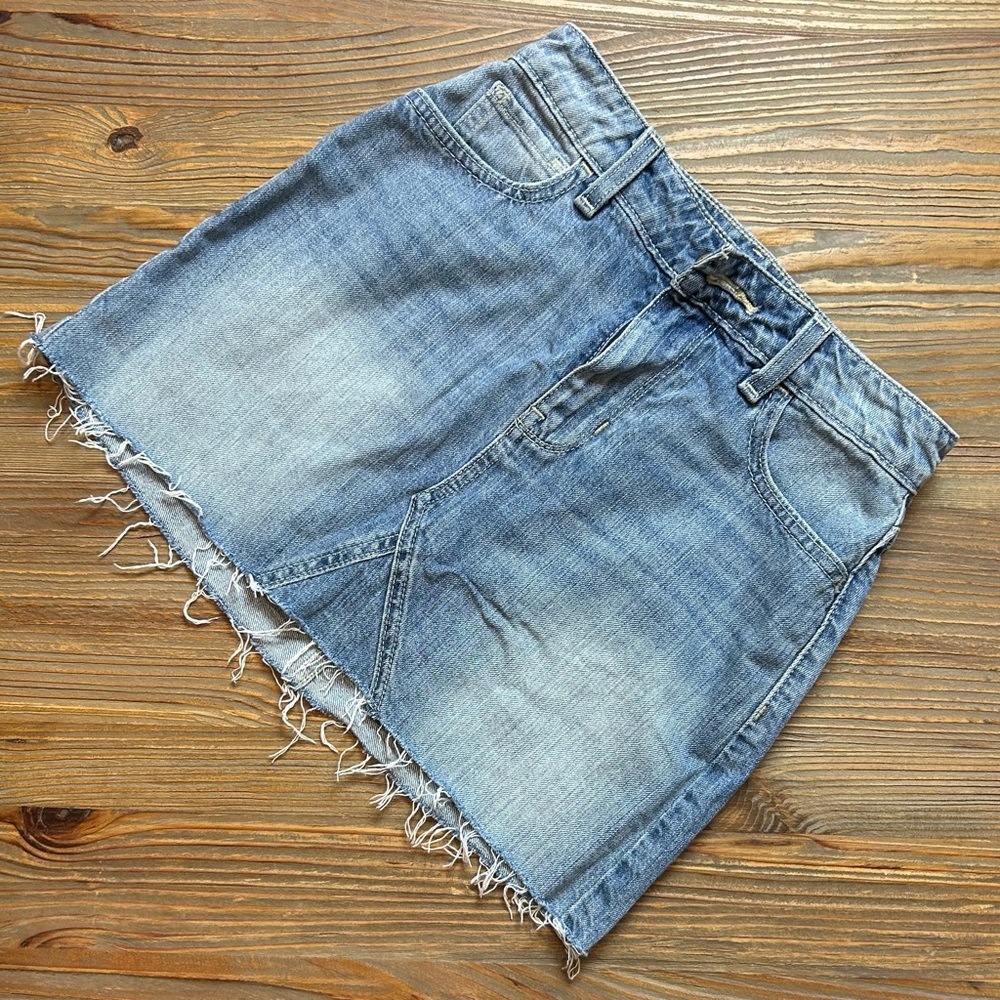 Hollister Blue Denim High-Rise Skirt